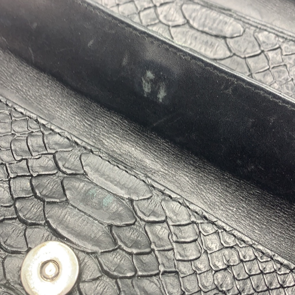 Stuart Weitzman Dark Gray Embossed Snakeskin Leat… - image 5